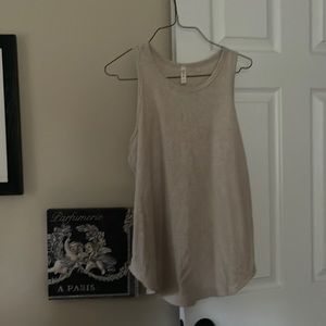 Mts oatmeal racerback tank size large ribbed